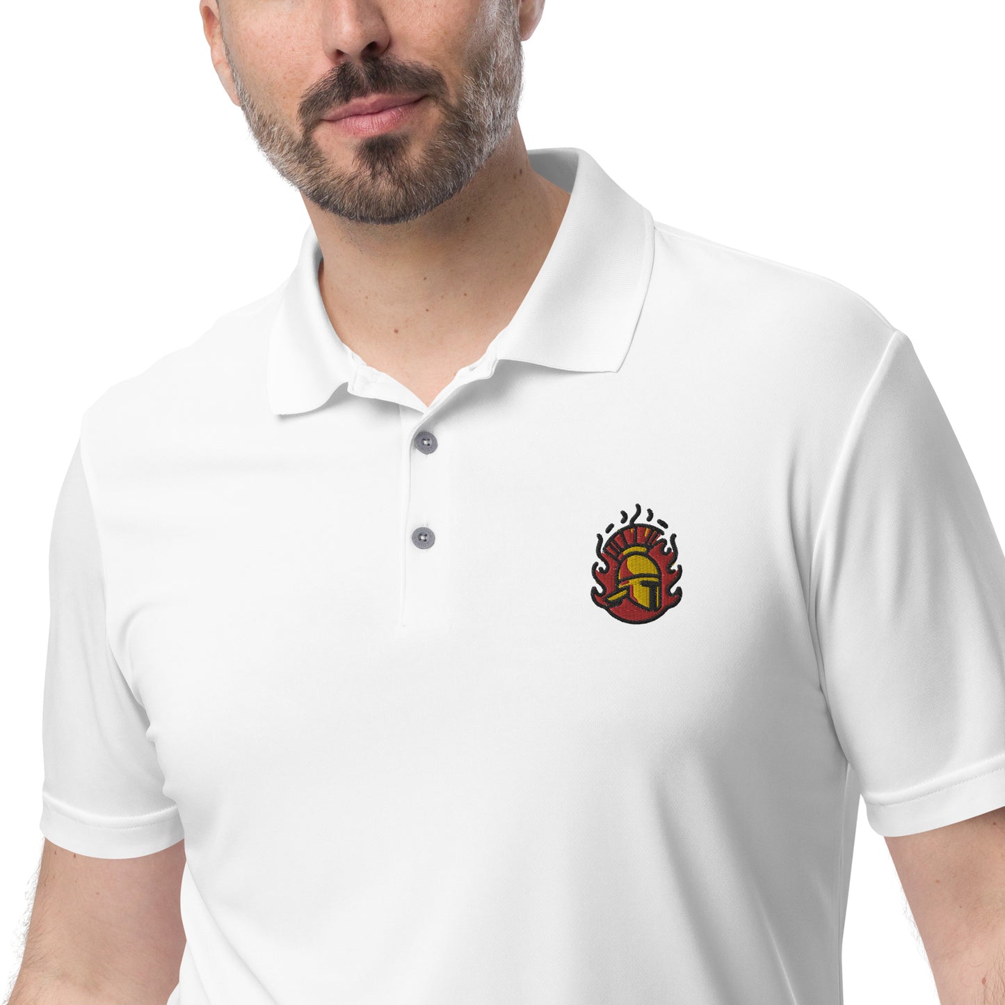 Helmed Flames - Gladiator Insignia Collection - adidas performance polo shirt